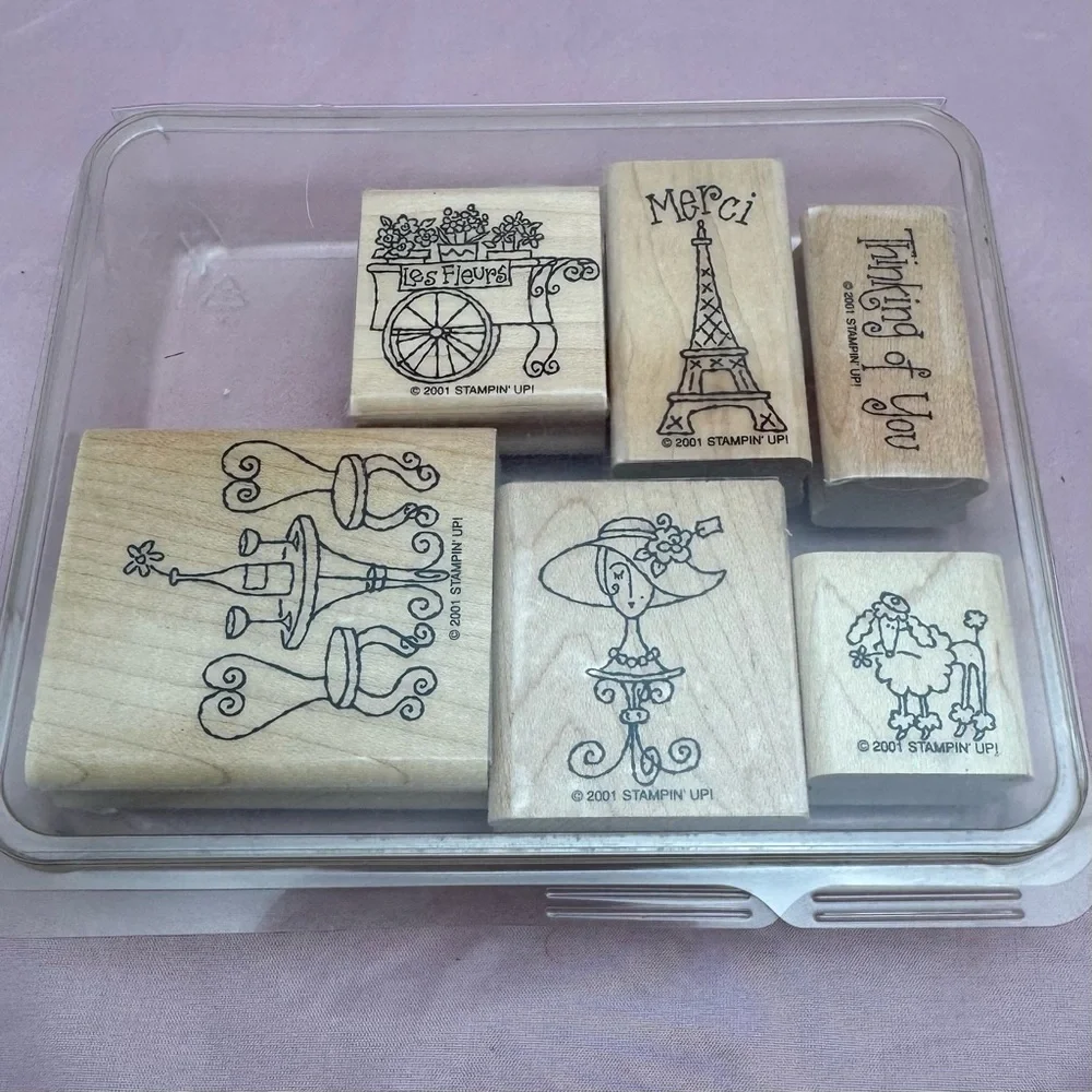Stampin’ Up! 2001 French Twist Wood Mounted Rubber Stamp Set 🌸